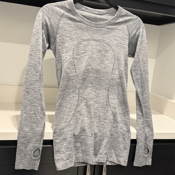 Lululemon Swiftly Tech Long Sleeve Crew Shirt Grey Size 4 - Picture 4 of 6